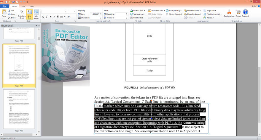 Main interface and boxshot of PDF Editor