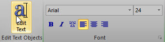 Screenshot of font categroy on main ribbon bar
