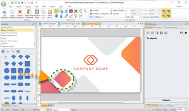 Insert geometric elements to business card design