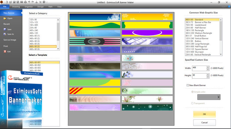 Main Interface and boxshot of Banner Maker Pro