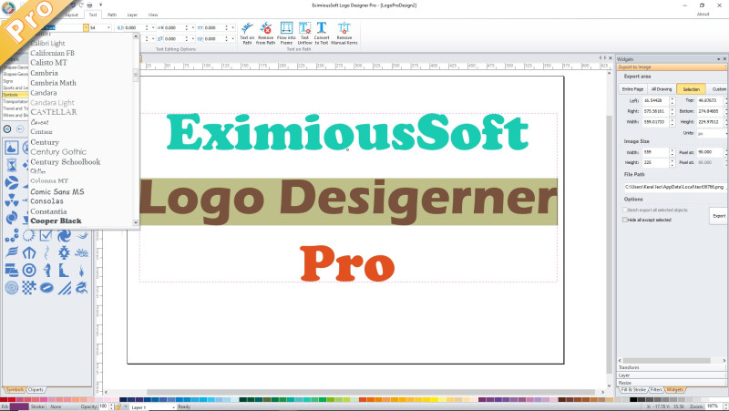 Editing text for logos